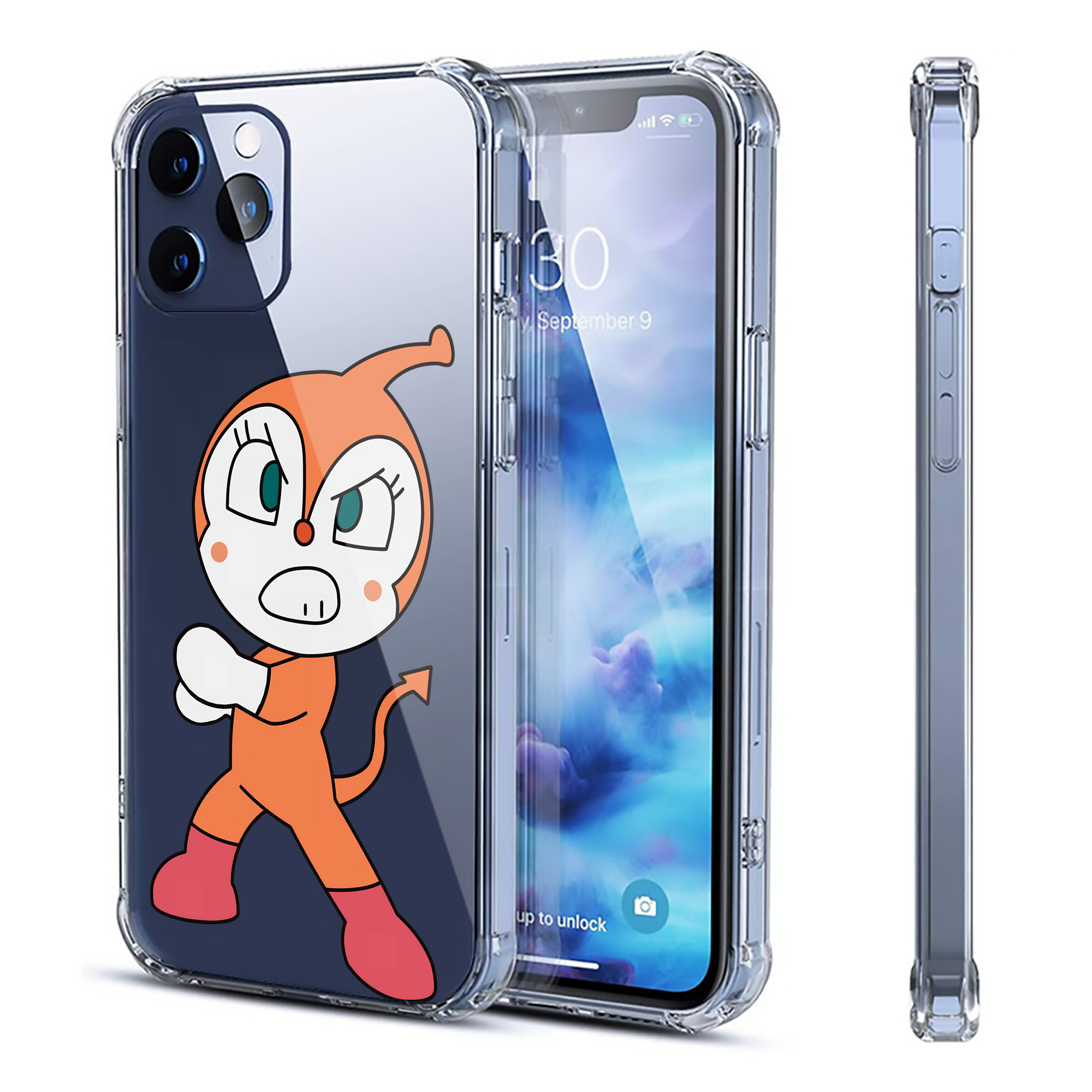 （画像用） アンパンマン Anpanman 【iPhone 12シリーズ対応】透明スマホケース（クリアソフトケース）